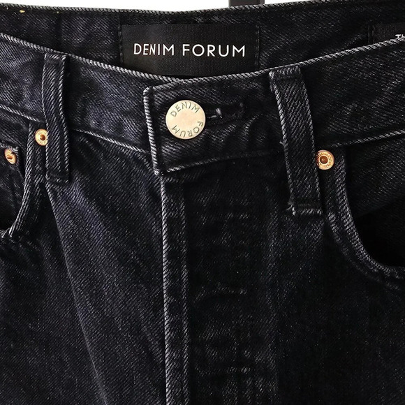 Denim Forum The  BF High Rise Loose Jeans Size 24 Black Eyeliner Wash Denim - Picture 8 of 10